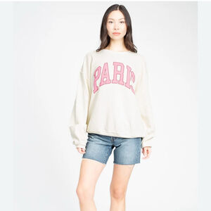 Daydreamer Cream Sweatshirt with Pink‎ 'PARIS' Print XL B2